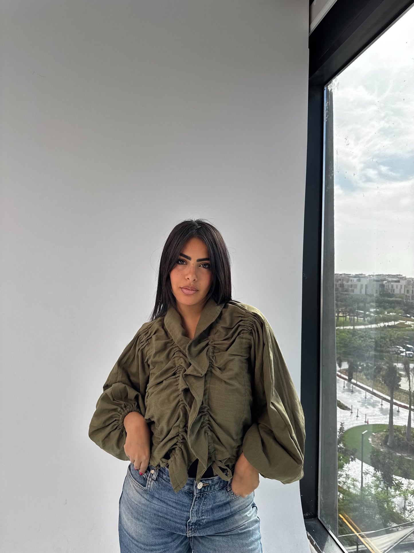 Ruffé linen Jacket