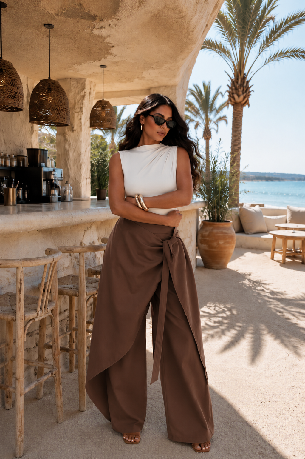 Draped Panel Pants