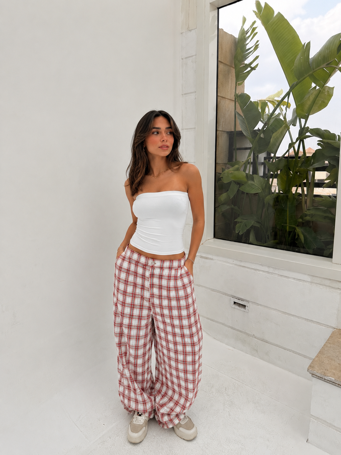 Adjustable Plaid pants