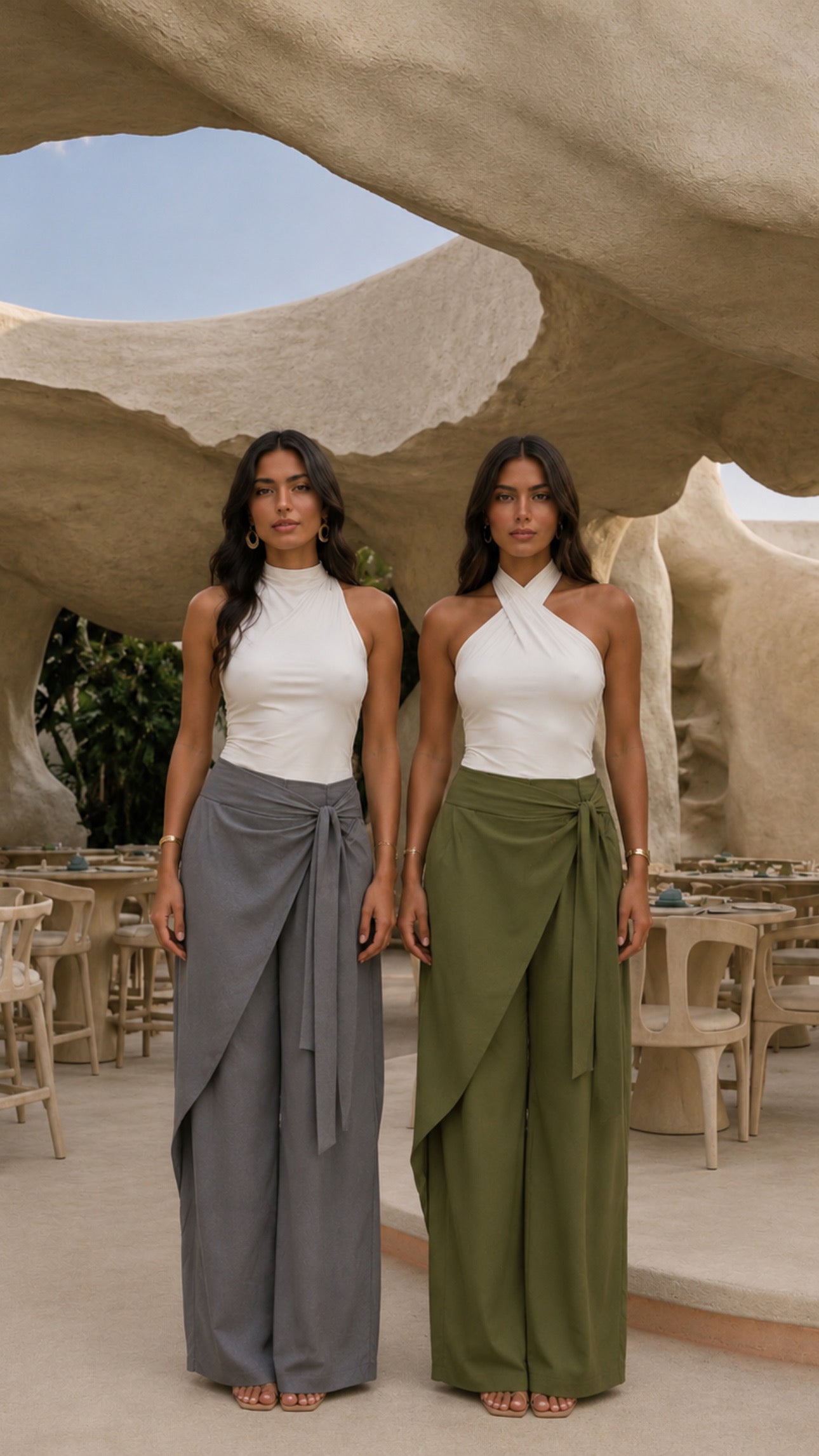 Draped Panel Pants