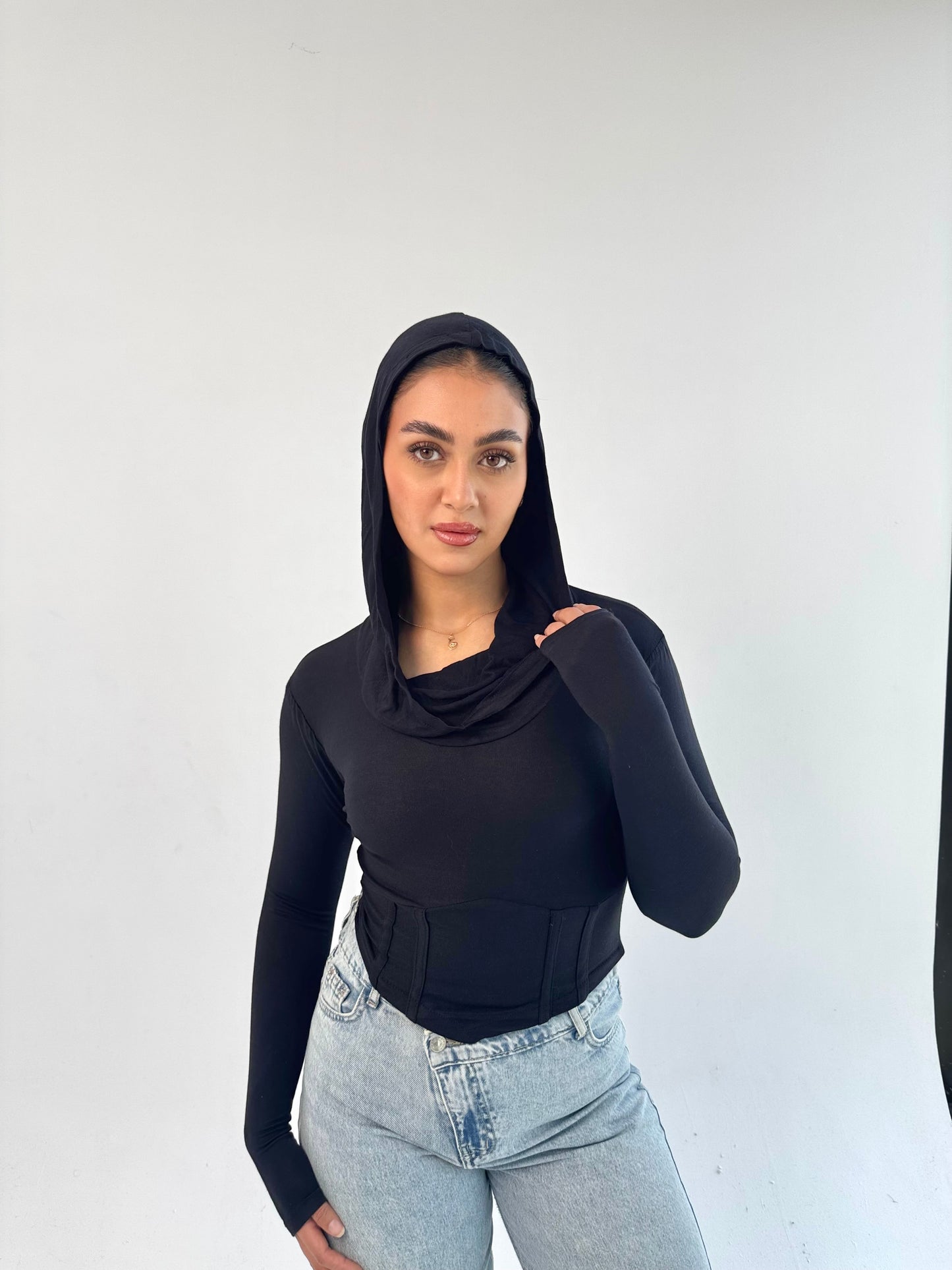 Corset Hooded Top