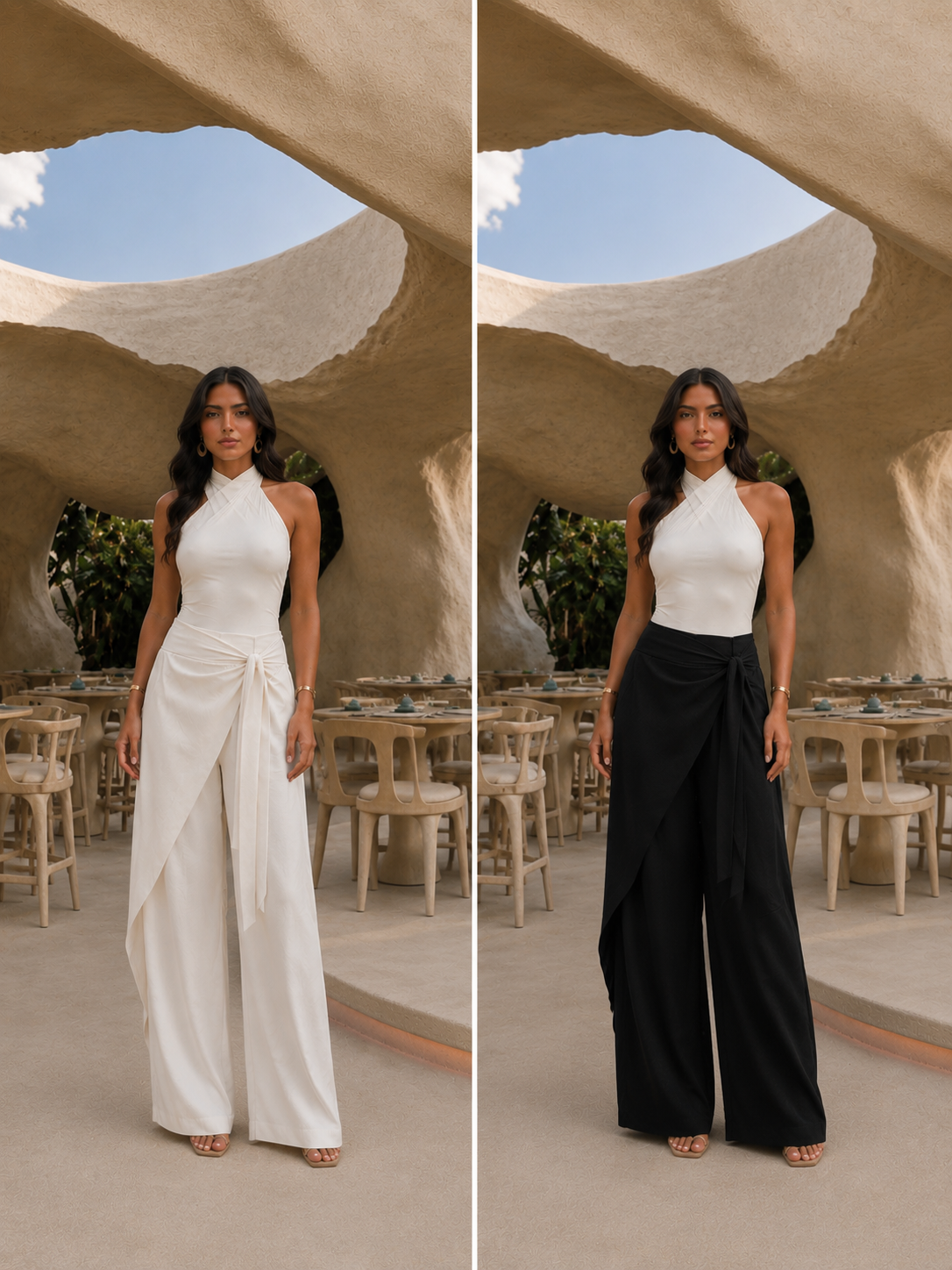 Draped Panel Pants