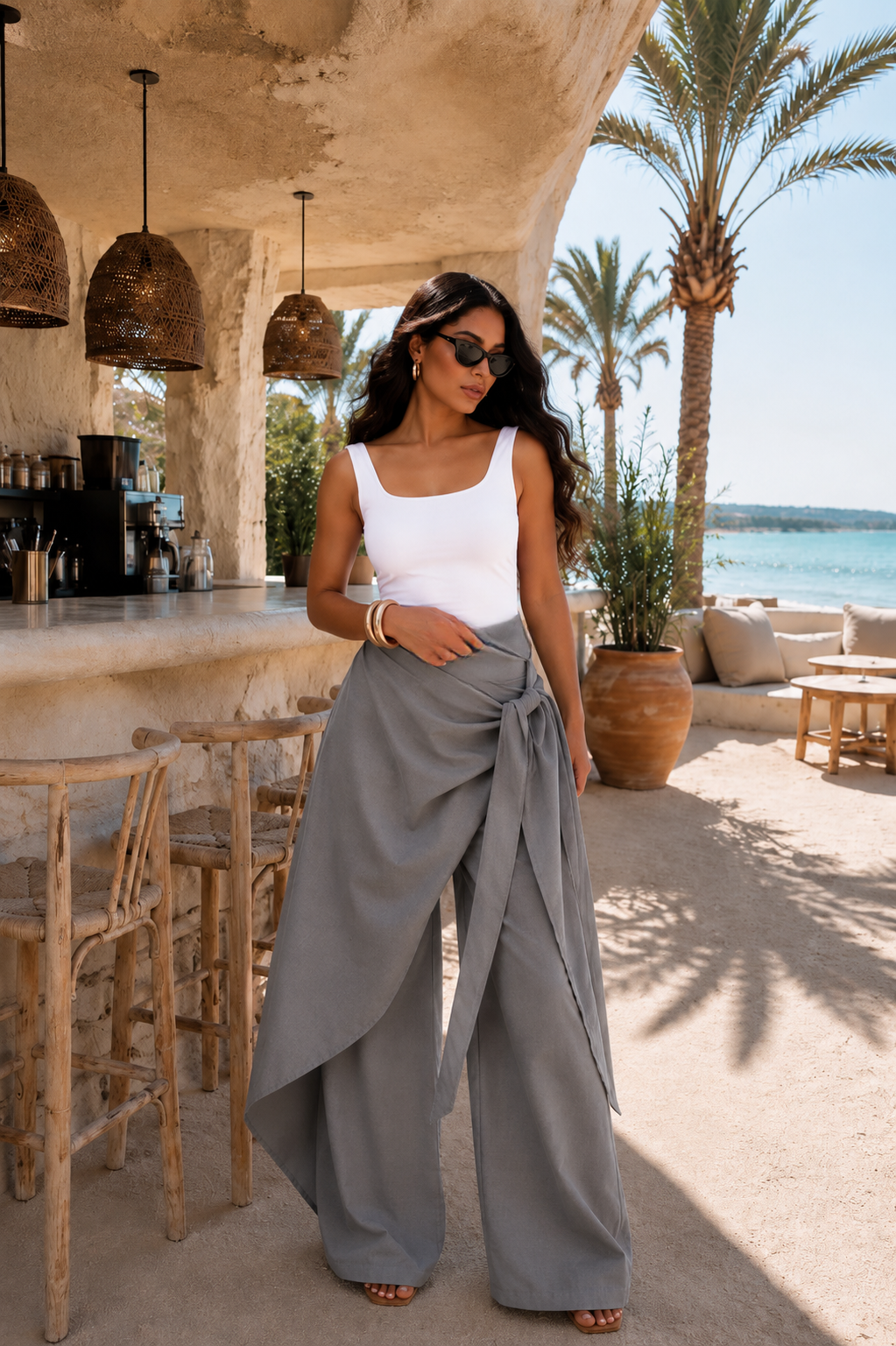 Draped Panel Pants