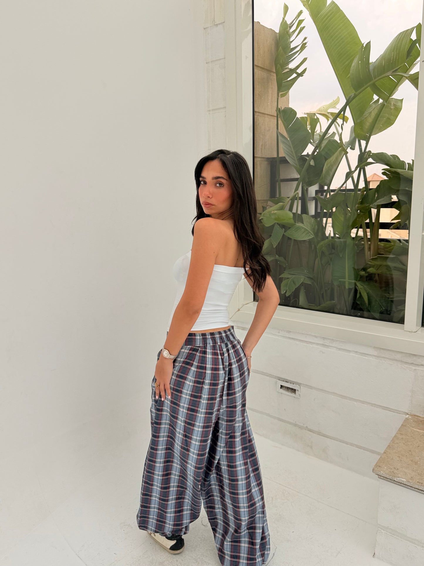 Adjustable Plaid pants