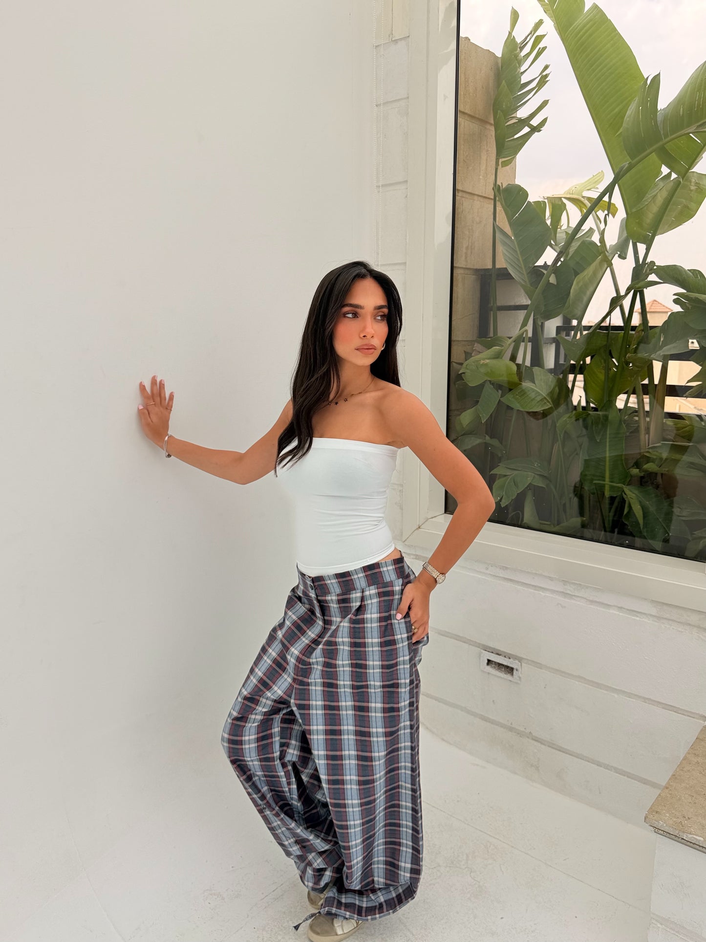 Adjustable Plaid pants