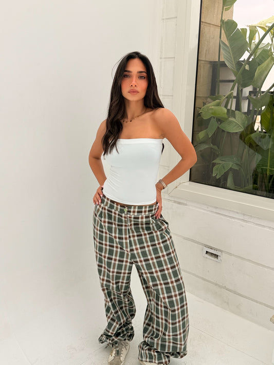 Adjustable Plaid pants